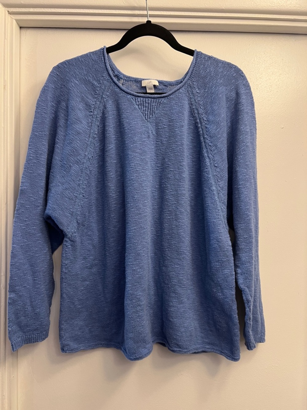 J. Jill 100% Cotton Blue Knit Sweater Size Large